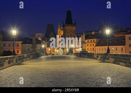 Pont Charles, Mala Strana, vue de la petite ville, Prague, Bohême, République tchèque Banque D'Images