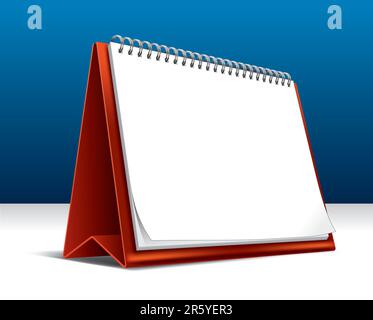 Illustration vectorielle d'un calendrier de bureau affichant une page vierge Illustration de Vecteur