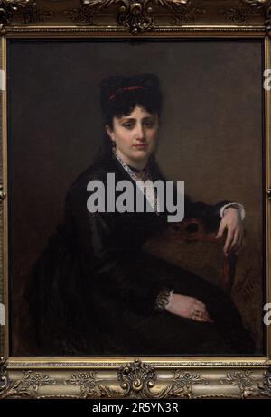 Karlis Huns (1831-1877). Peintre allemand Baltique. Portrait d'une femme, 1871. Huile sur toile (101 x 82 cm). Musée national d'Art de Lettonie Riga, Lettonie. Banque D'Images