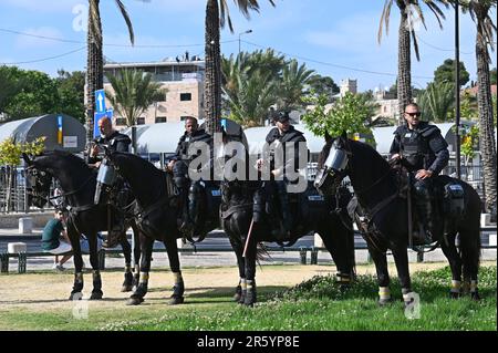 Police montée israélienne Banque D'Images