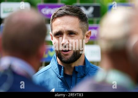 Photo du dossier datée du 30-05-2023 de l'Angleterre Chris WOakes, qui n'a pas encore été publié à l'époque de Stokes/McCullum, principalement en raison de sa forme physique, et a une place incertaine dans l'ordre de la noix de péchage après avoir été mis à l'arrêt contre l'Irlande. Ses derniers tests ont été une lutte, mais il est une perspective différente dans les conditions de son domicile et ses coups de matraque pourraient renforcer considérablement la queue. Date de publication : mardi 6 juin 2023. Banque D'Images