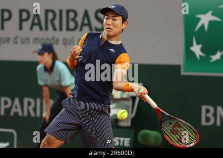 Paris, France. 05th juin 2023. Yoshihito Nishioka du Japon pendant l'Open de France 2023, Roland-Garros 2023, Grand tournoi de tennis de Slam, sur 7 juin 2023 au Stade Roland-Garros à Paris, France - photo Jean Catuffe/DPPI crédit: DPPI Media/Alamy Live News Banque D'Images