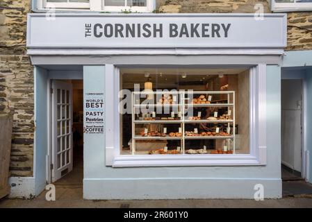 La boulangerie Cornish de Padstow, un port de pêche pittoresque sur la côte nord de Cornwall, en Angleterre, au Royaume-Uni Banque D'Images