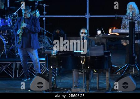 Antonello Venditti et Francesco de Gregori pendant le concert sur 5 juin 2023 à terme di Caracalla à Rome, Italie Banque D'Images