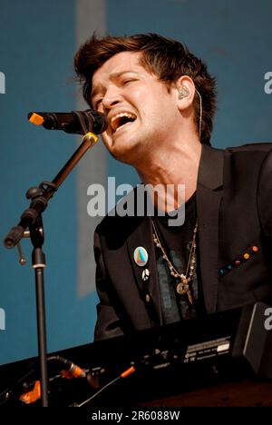 Danny O'Donoghue - The script, V2009, Hylands Park, Chelmsford, Essex, Royaume-Uni - 22 août 2009 Banque D'Images