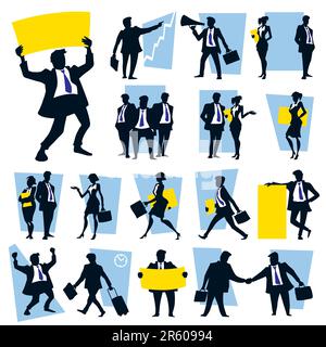 Un ensemble d'icônes - personnes silhouettes Illustration de Vecteur