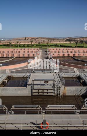 L'usine Waterleau de Marrakech : une vitrine de la technologie de traitement des eaux usées Banque D'Images