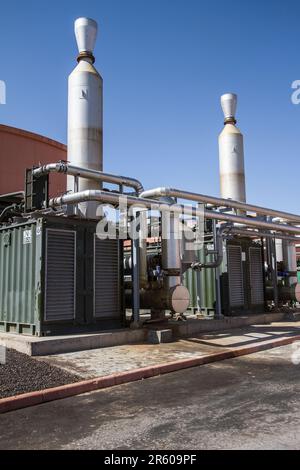 À l'intérieur de l'usine de traitement des eaux usées de Waterleau : les installations techniques de Marrakech Banque D'Images