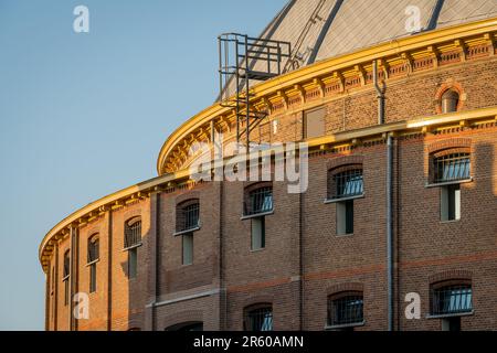 Gros plan sur le Koepelgevangenis, une ancienne prison de 1901 dans la ville de Haarlem, qui est aujourd'hui un site du patrimoine national des pays-Bas Banque D'Images