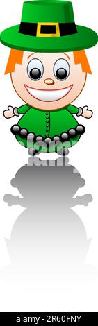 Illustration vectorielle d'un garçon vêtu de vert Illustration de Vecteur