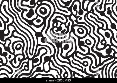 Motif abstrait noir et blanc simple sans couture Illustration de Vecteur