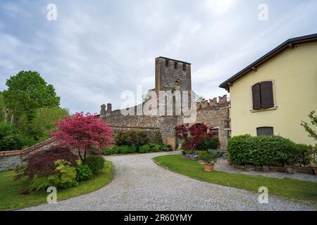 Vue de Borghetto, Valeggio sul Mincio, Vénétie, Italie, Europe Banque D'Images