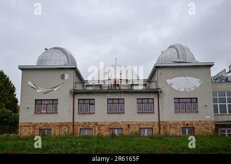 Zdanice, République tchèque. 06th juin 2023. Présentation cérémoniale du nouveau télescope astronomique ASA AZ 800, système de télescope d'observatoire entièrement automatisé pour les étudiants du Département de physique théorique et d'astrophysique de la Faculté des sciences de l'Université Masaryk Brno à l'Observatoire et planétarium Oldrich Kotik à Zdanice, région de Hodonin, République Tchèque, 6 juin 2023. Crédit: Vaclav Salek/CTK photo/Alay Live News Banque D'Images