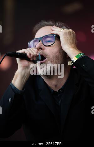 The National se produit en concert à Boston Calling à Boston Mass Banque D'Images