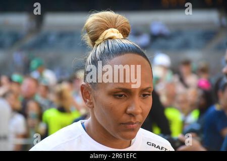 Stockholm, Suède. 06th juin 2023. Stockholm, Suède, 6 juin 2023: Madelen Janogy (9 Hammarby) après la finale de la coupe suédoise sur 6 juin 2023 entre Hammarby IF et BK Hacken à l'arène Tele2 à Stockholm, Suède (Peter Sonander/SPP) Credit: SPP Sport Press photo. /Alamy Live News Banque D'Images