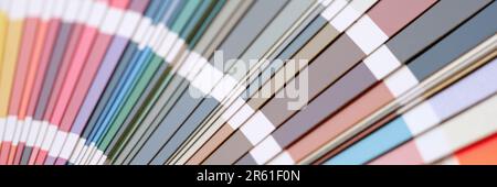 Éventail de palettes dans différents échantillons de couleurs multicolores pour le catalogue Banque D'Images