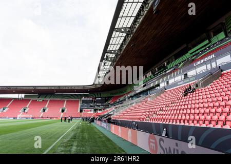 Prague, République tchèque. 06th juin 2023. La Fortuna Arena est prête pour la finale de l'UEFA Europa Conference League entre Fiorentina et West Ham United à Prague. Credit: Gonzales photo/Alamy Live News Banque D'Images