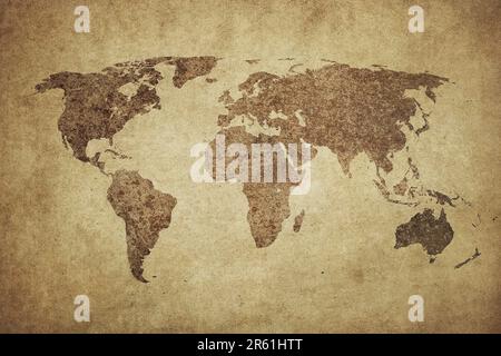 Grunge carte du monde Banque D'Images