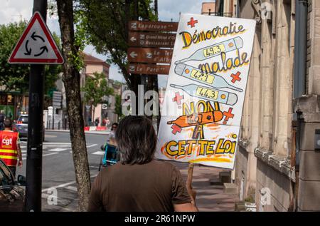 Albi, France. 06th juin 2023. Manifestation contre la réforme des retraites, à Albi, en France, sur 6 juin 2023. Photo par Arnaud Bertrand/ABACAPRESS.COM crédit: Abaca Press/Alay Live News Banque D'Images