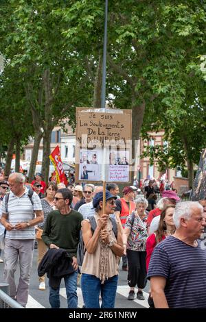Albi, France. 06th juin 2023. Manifestation contre la réforme des retraites, à Albi, en France, sur 6 juin 2023. Photo par Arnaud Bertrand/ABACAPRESS.COM crédit: Abaca Press/Alay Live News Banque D'Images