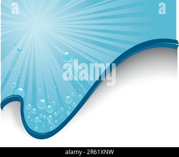 Un plan d'eau avec des bulles et une réfraction solaire Illustration de Vecteur