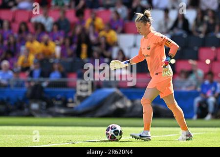 Eindhoven, pays-Bas. 03rd juin 2023. Sandra Panos, gardien de but de Barcelone, photographiée lors d'un match de football féminin entre le FC Barcelona Femeni et le VFL Wolfsburg, lors de la finale de la compétition de l'UEFA Women's Champions League 2022-2023, le samedi 3 juin 2023 à Eindhoven, aux pays-Bas . Credit: Sportpix / Alamy Live News Banque D'Images