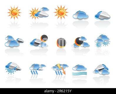 Les conditions météorologiques et les icônes de la nature - vector icon set Illustration de Vecteur