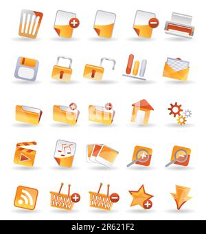 25 icônes Internet détaillées - ensemble d'icônes vectorielles Illustration de Vecteur