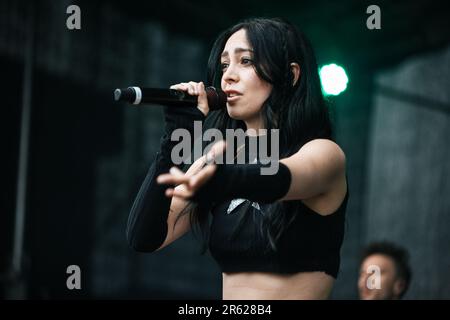 LØLØ AKA LOLO se produit en direct au festival de dunk slam nord de Leeds, Royaume-uni, 28th mai 2023. Banque D'Images