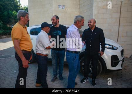 Naplouse, Palestine. 06th juin 2023. Les Palestiniens ont des condoléances au soldat égyptien Mohamed Salah, qui a été abattu par les forces israéliennes à la frontière israélo-égyptienne il y a quelques jours, dans la ville de Naplouse, en Cisjordanie. Crédit : SOPA Images Limited/Alamy Live News Banque D'Images