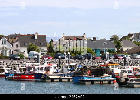 Maisons colorées et bateaux bordant le port de Dingle à Dingle, Irlande Banque D'Images