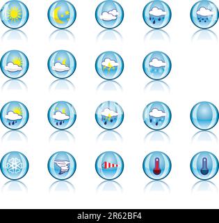 Symboles pour l'indication de la météo. Illustration vectorielle. Illustration de Vecteur