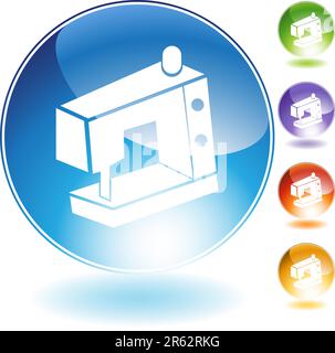 L'icône de la machine à coudre isolé sur un fond blanc. Illustration de Vecteur