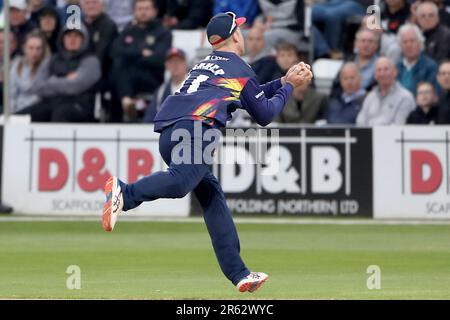 Simon Harmer d'Essex prend une prise pour rejeter Tymal Mills du bowling de Daniel Sams pendant Essex Eagles vs Sussex Sharks, Vitality Blast T20 Cr Banque D'Images