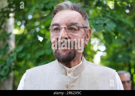 Madrid, Espagne. 06th juin 2023. L'acteur indien Kabir Bedi présente le livre "Historias que debo contar" à la Foire du livre de Madrid 82nd, au Parc du Retiro à Madrid. Crédit : SOPA Images Limited/Alamy Live News Banque D'Images