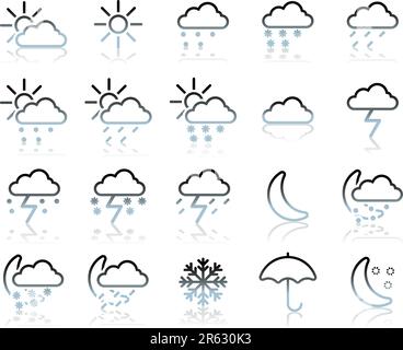 Météo Icon Set (illustration) Illustration de Vecteur