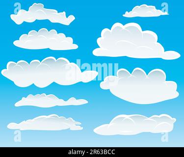 Ensemble de forme différente de nuages pour l'utilisation de conception Illustration de Vecteur