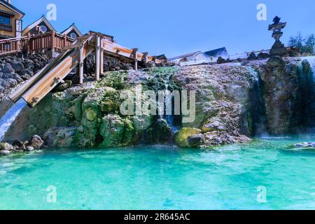 Champ d’eau chaude de Kusatsu Onsen Banque D'Images