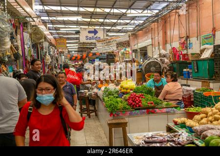 Intérieur du marché municipal de Mercado Lucas de Galvez, Merida, Yucatan, Mexique Banque D'Images