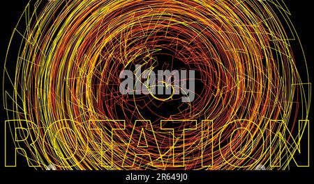 Rotation par de fines lignes enchevêtrées sur fond noir. Structure graphique vectorielle complexe Illustration de Vecteur