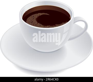 Une tasse de café l'illustration. Isolé sur fond blanc. Illustration de Vecteur