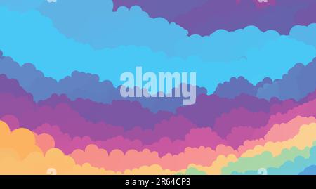 Arrière-plan abstrait comme les nuages colorés par conception plate. Motif graphique vectoriel multicolore Illustration de Vecteur
