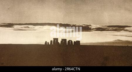 Une vue lointaine de Stonehenge en 1933 Banque D'Images