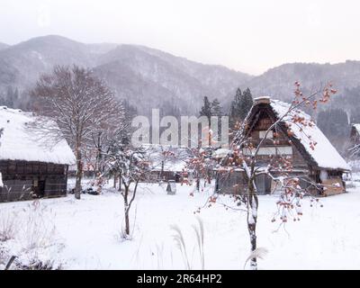Shirakawa-Go enneigé Banque D'Images
