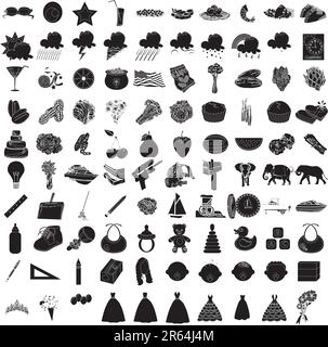 Vector Illustrtions de 100 Icon Set 3 Illustration de Vecteur