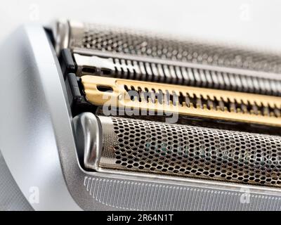 Gros plan d'une grille de rasoir électrique Banque D'Images