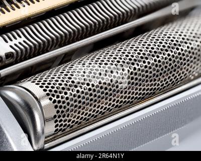 Gros plan d'une grille de rasoir électrique Banque D'Images