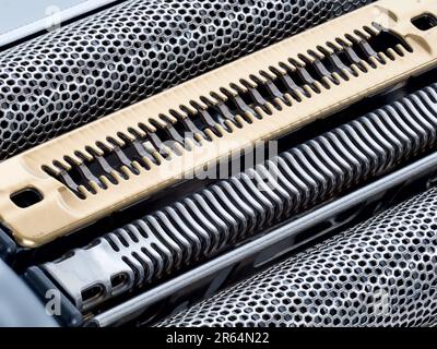 Gros plan d'une grille de rasoir électrique Banque D'Images