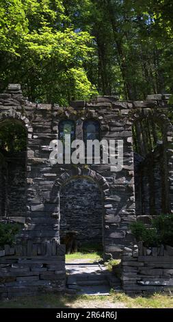 Vestiges de la chapelle de la vallée de Ratgoed, Gwynedd Banque D'Images