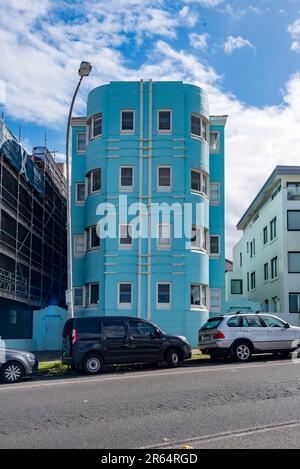 Les appartements Art déco de la Pacifique inspirés par P&O donnent directement sur North Bondi Beach sur Campbell Parade à Sydney, en Australie Banque D'Images